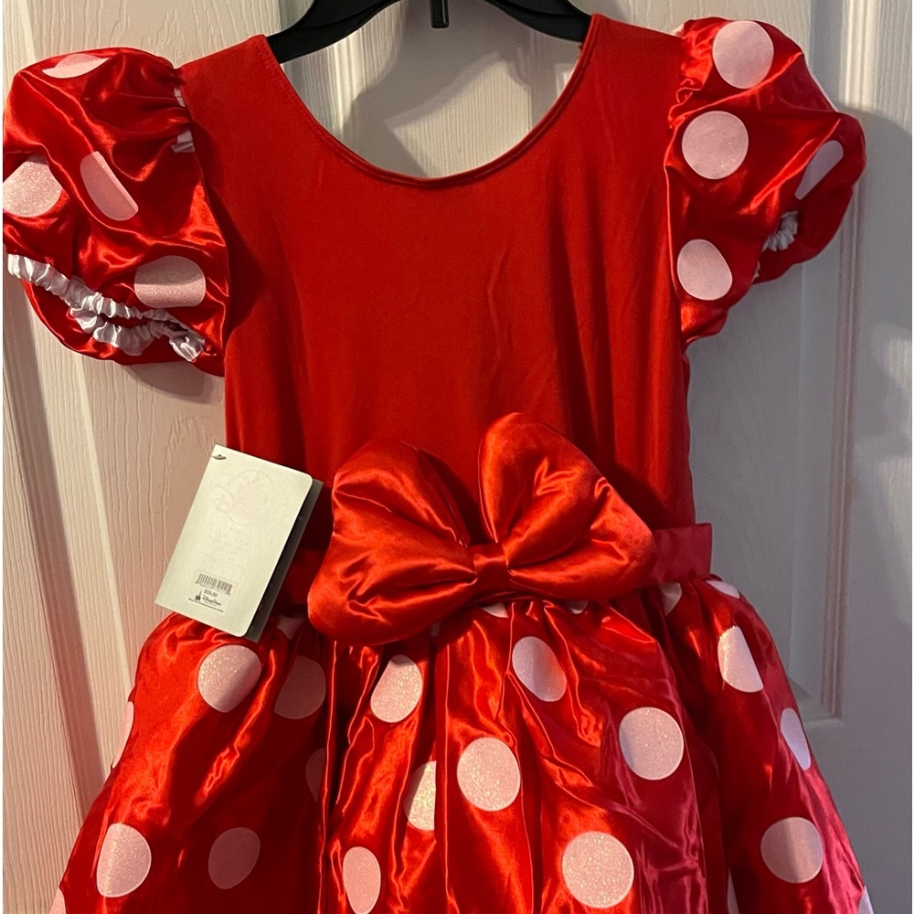 NWT Minnie Mouse girls costume dress with youth hat.